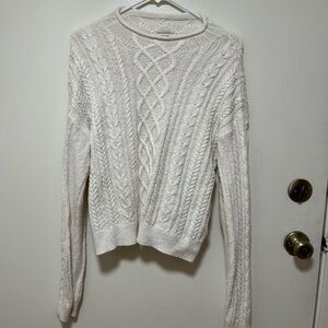 J. Crew Ivory Cable Knit Sweater